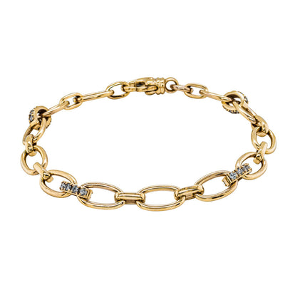 9ct Yellow Gold Diamond Bracelet-Bracelet-Walker & Hall