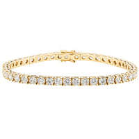 18ct Yellow Gold 8.79ct Diamond Jubilee Tennis Bracelet-Bracelet-Walker & Hall