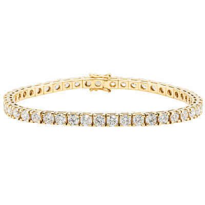 18ct Yellow Gold 8.79ct Diamond Jubilee Tennis Bracelet-Bracelet-Walker & Hall