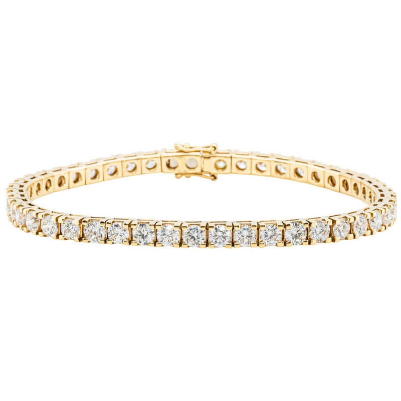 18ct Yellow Gold 8.79ct Diamond Jubilee Tennis Bracelet-Bracelet-Walker & Hall