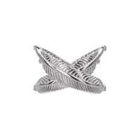 Boh Runga Rocksteady Feather Kiss Cross Ring - Sterling Silver-Ring-Walker & Hall