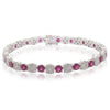 18ct White Gold Ruby & Diamond Tennis Bracelet-Bracelet-Walker & Hall