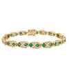 18ct Yellow Gold Emerald & Diamond Bracelet-Bracelet-Walker & Hall