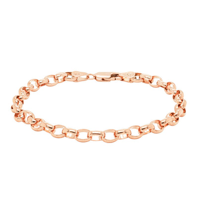 9ct Rose Gold Oval Belcher Bracelet-Bracelet-Walker & Hall