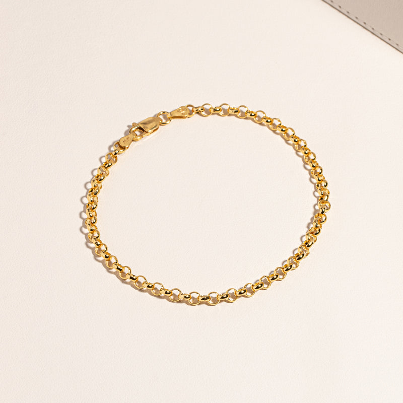 9ct Yellow Gold Round Belcher Bracelet-Bracelet-Walker & Hall