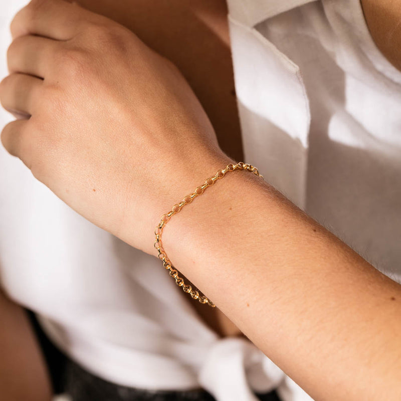 9ct Yellow Gold Oval Belcher Bracelet-Bracelet-Walker & Hall