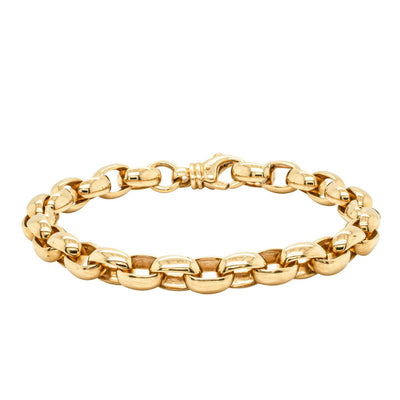 9ct Yellow Gold Oval Belcher Bracelet-Bracelet-Walker & Hall