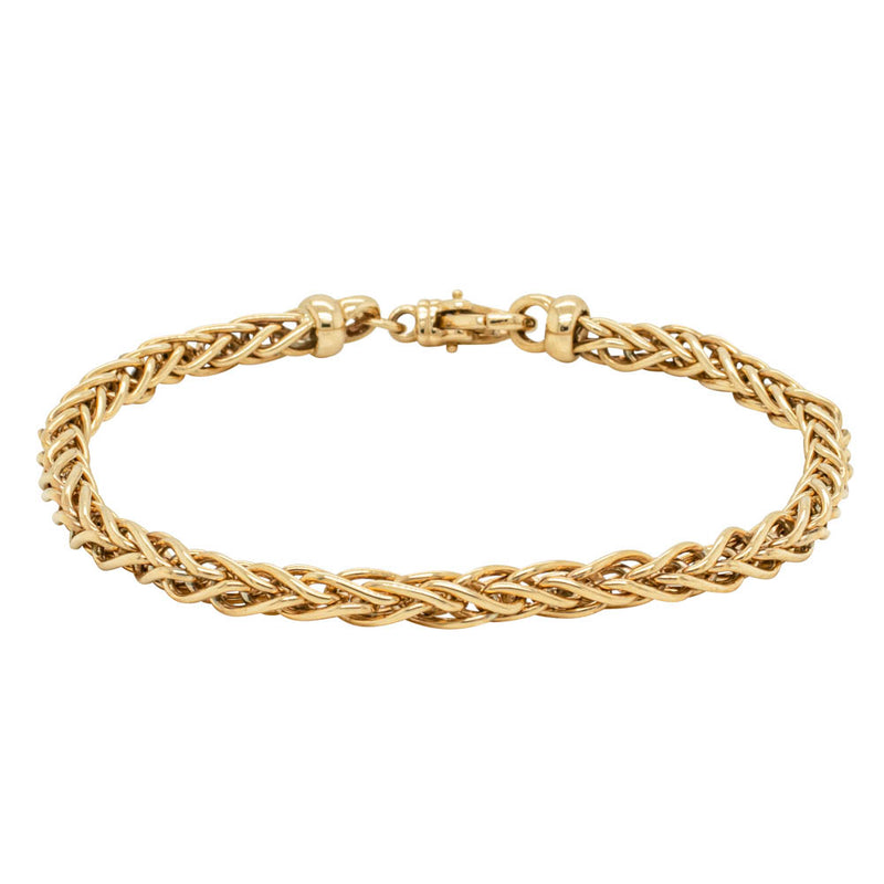 9ct Yellow Gold Fine Wheatsheaf Bracelet-Bracelet-Walker & Hall