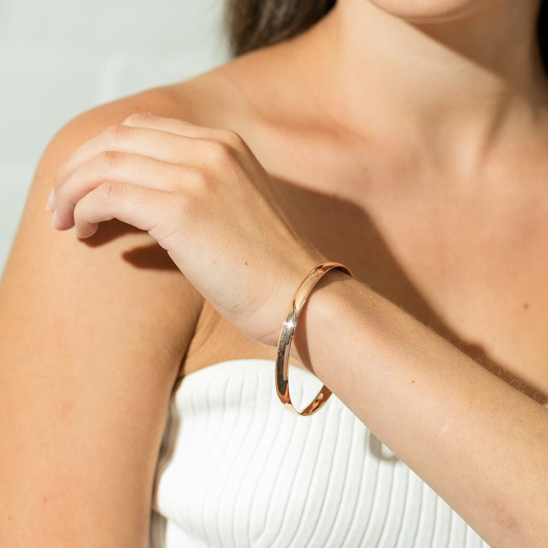 9ct Rose Gold 6.5mm Bangle-Bracelet-Walker & Hall