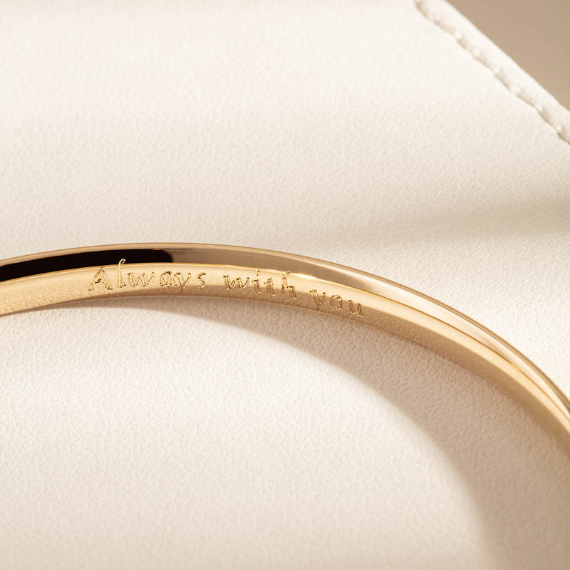 9ct Yellow Gold 5mm Bangle-Bracelet-Walker & Hall