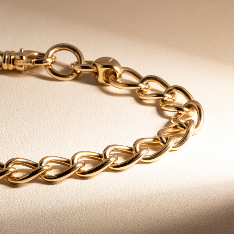 9ct Yellow Gold Curb Link Bracelet-Bracelet-Walker & Hall