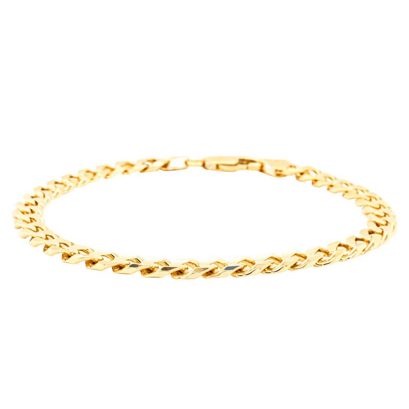 9ct Yellow Gold Concave Bevel Curb Bracelet-Bracelet-Walker & Hall