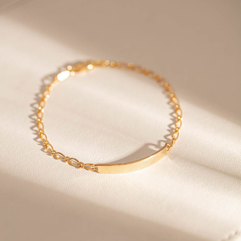 9ct Yellow Gold Child's ID Bracelet-Bracelet-Walker & Hall