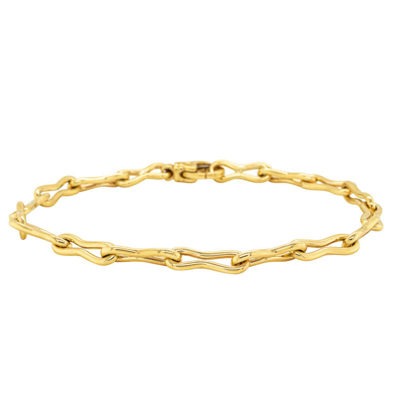 9ct Yellow Gold Pinched Link Bracelet-Bracelet-Walker & Hall