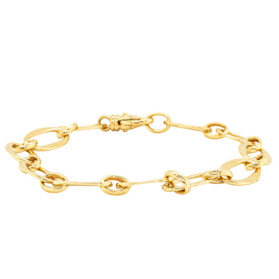 9ct Yellow Gold Modern Oval Link Bracelet-Bracelet-Walker & Hall