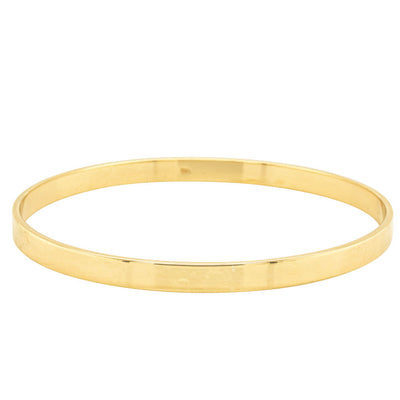 9ct Yellow Gold Oval Bangle-Bracelet-Walker & Hall