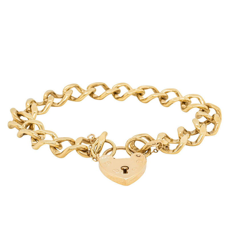 Deja Vu 9ct Yellow Gold Curb Bracelet-Bracelet-Walker & Hall