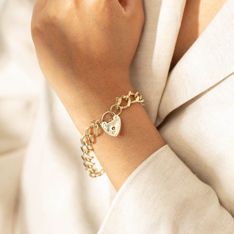 Deja Vu 9ct Yellow Gold Curb Bracelet-Bracelet-Walker & Hall