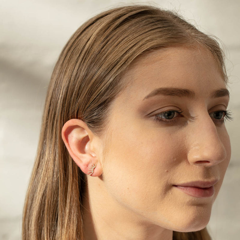 18ct Rose Gold Diamond Cluster Stud Earrings-Earrings-Walker & Hall