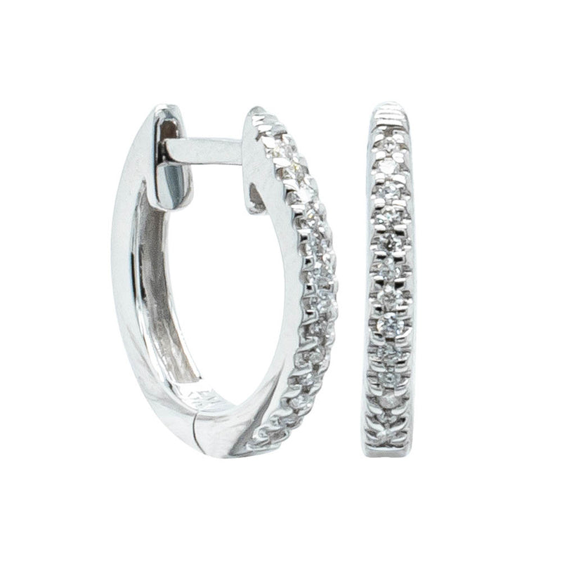 9ct White Gold Diamond Huggie Earrings-Earrings-Walker & Hall