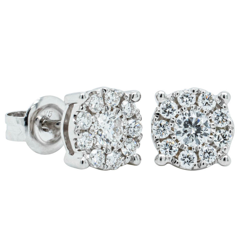 9ct White Gold .50ct Diamond Galaxy Studs-Earrings-Walker & Hall
