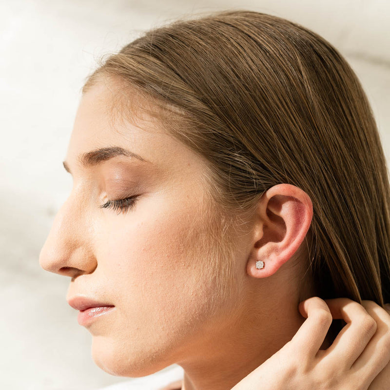 9ct Yellow Gold .18ct Diamond Galaxy Studs-Earrings-Walker & Hall