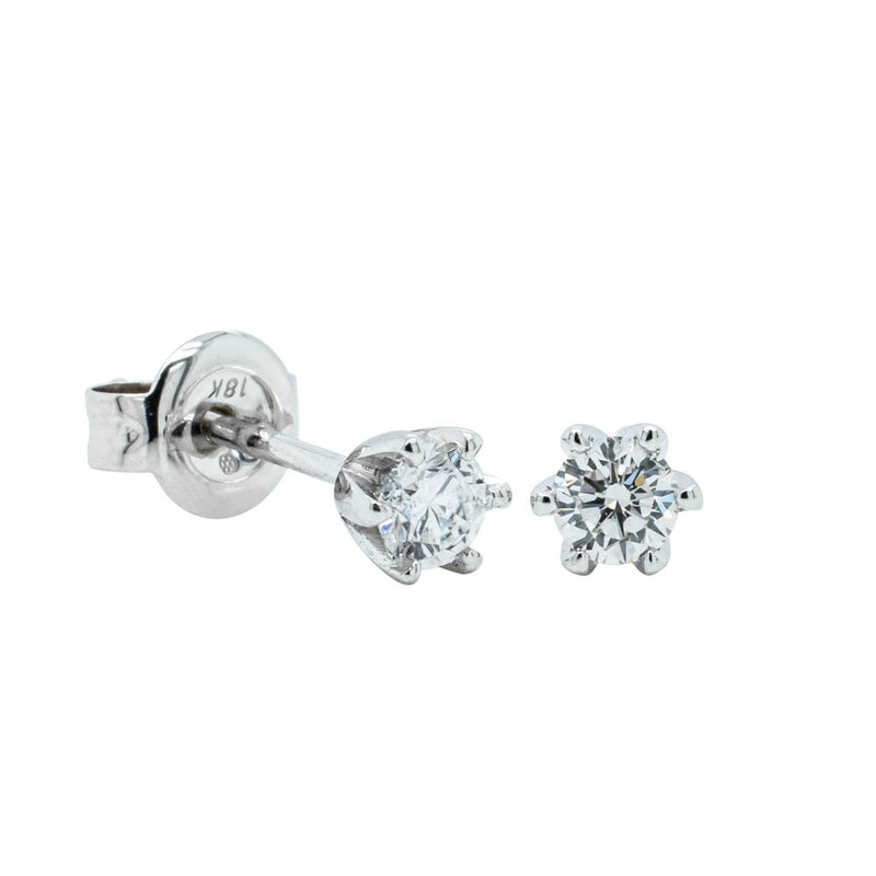 18ct White Gold .25ct Diamond Stud Earrings-Earrings-Walker & Hall