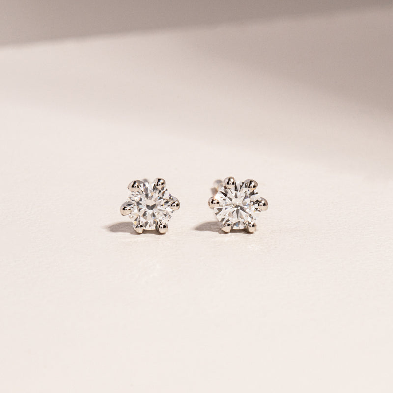 18ct White Gold .25ct Diamond Stud Earrings-Earrings-Walker & Hall