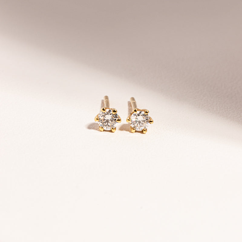 18ct Yellow Gold .25ct Diamond Stud Earrings-Earrings-Walker & Hall