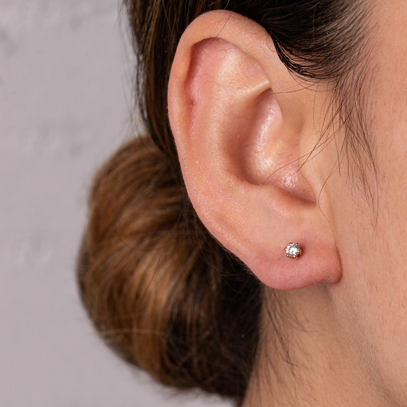 18ct Yellow Gold .25ct Diamond Stud Earrings-Earrings-Walker & Hall