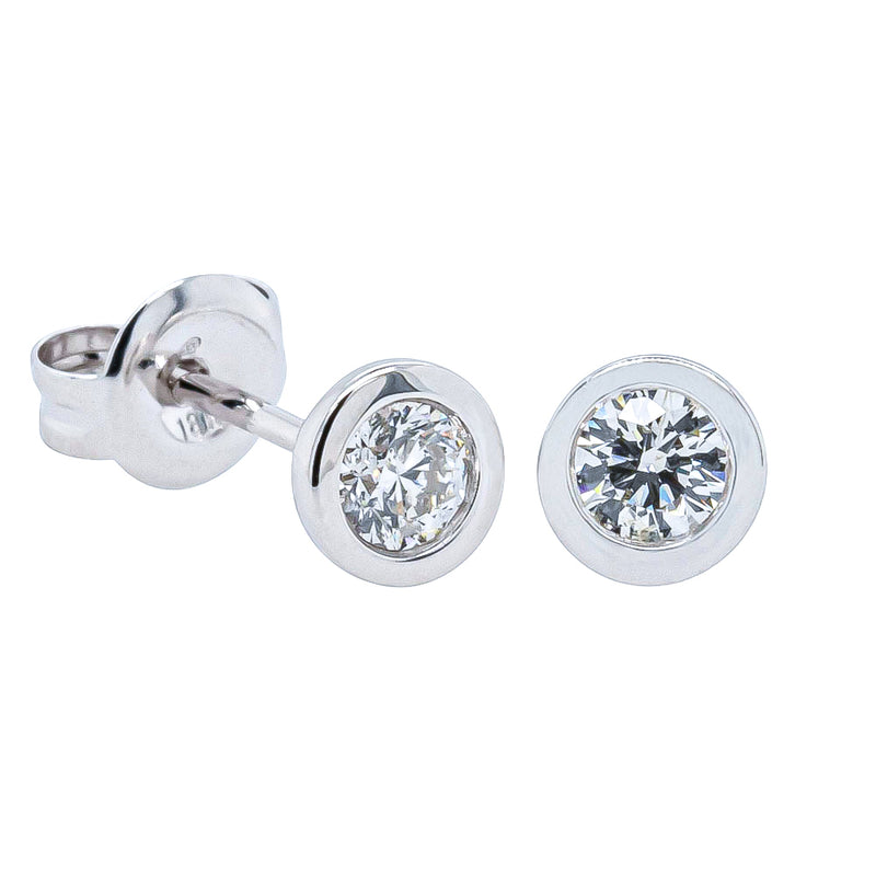 18ct White Gold .25ct Diamond Stud Earrings-Earrings-Walker & Hall