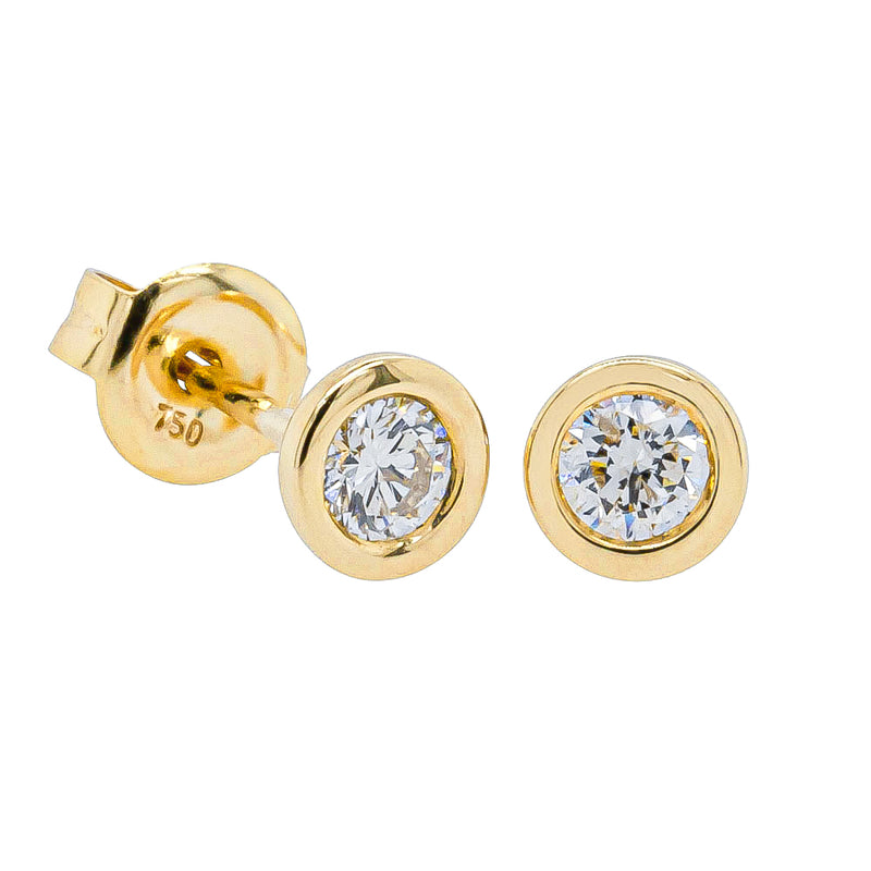 18ct Yellow Gold .25ct Diamond Stud Earrings-Earrings-Walker & Hall