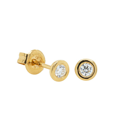 18ct Yellow Gold .12ct Diamond Stud Earrings-Earrings-Walker & Hall