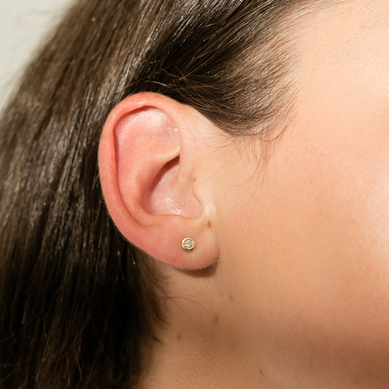 18ct Yellow Gold .12ct Diamond Stud Earrings-Earrings-Walker & Hall