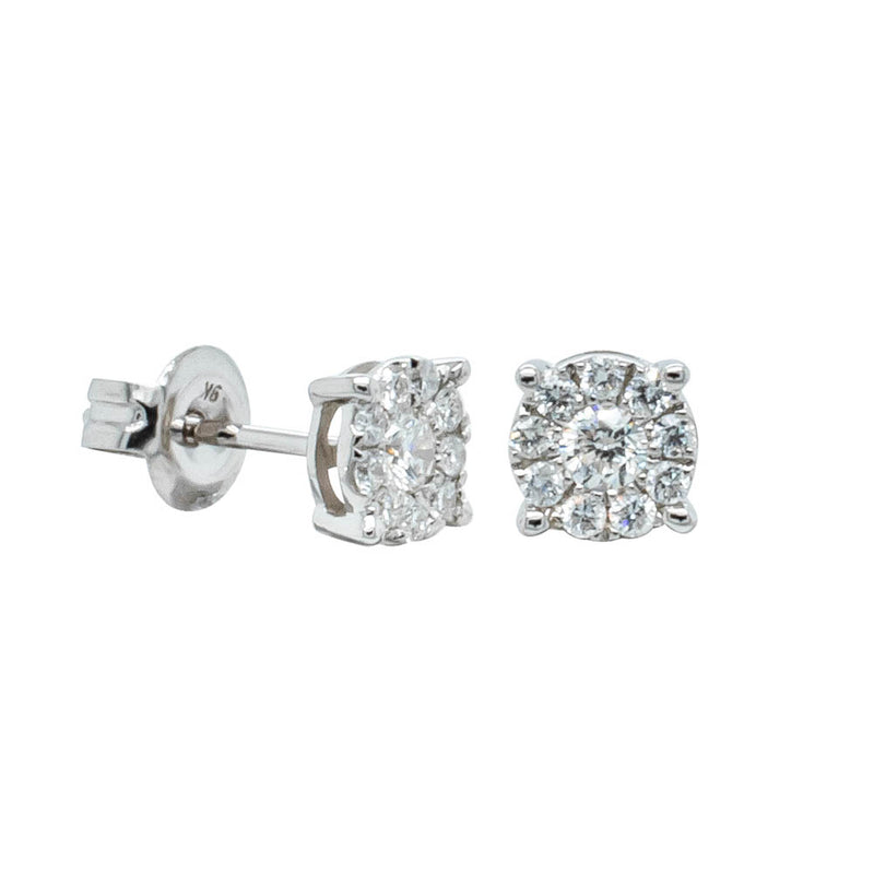 9ct White Gold .30ct Diamond Galaxy Studs-Earrings-Walker & Hall