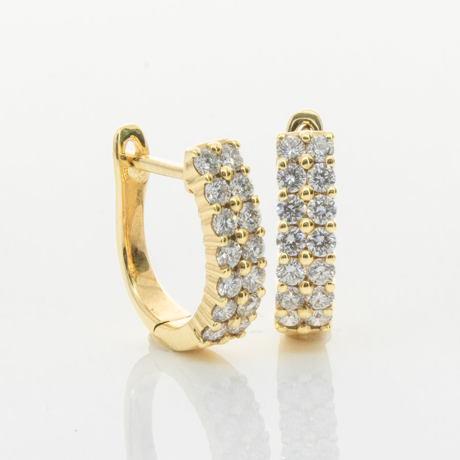 18ct Yellow Gold .50ct Diamond Apollo Earrings-Earrings-Walker & Hall