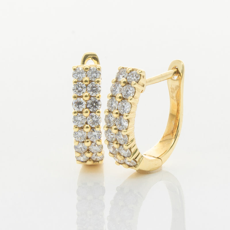 18ct Yellow Gold .50ct Diamond Apollo Earrings-Earrings-Walker & Hall