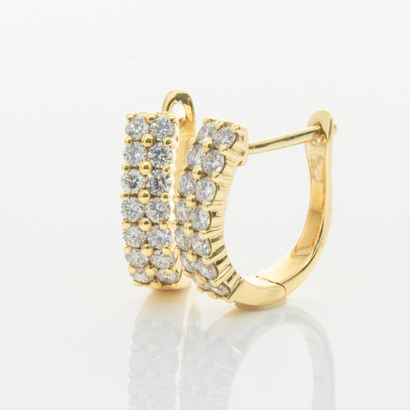 18ct Yellow Gold .50ct Diamond Apollo Earrings-Earrings-Walker & Hall