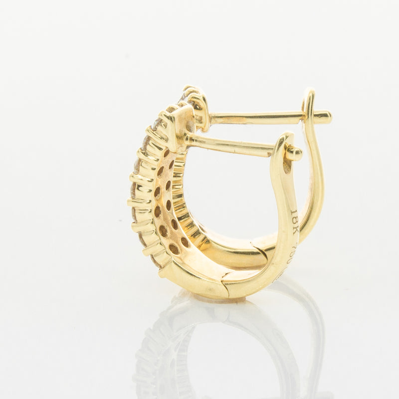 18ct Yellow Gold .50ct Diamond Apollo Earrings-Earrings-Walker & Hall