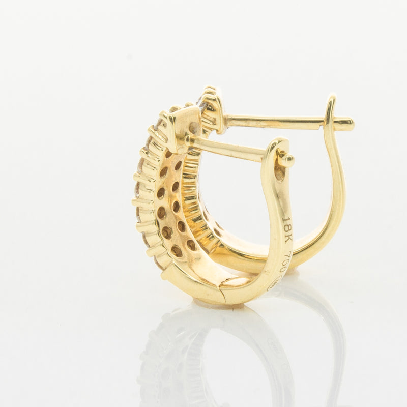 18ct Yellow Gold .50ct Diamond Apollo Earrings-Earrings-Walker & Hall