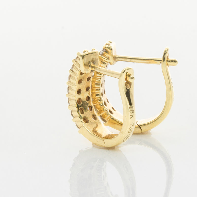 18ct Yellow Gold .50ct Diamond Apollo Earrings-Earrings-Walker & Hall