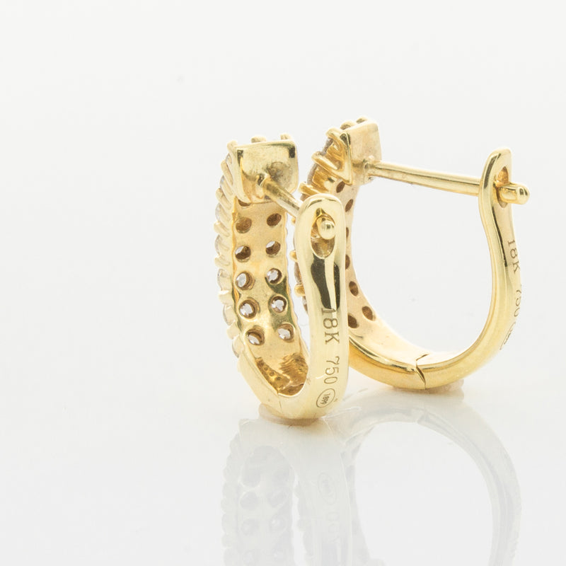 18ct Yellow Gold .50ct Diamond Apollo Earrings-Earrings-Walker & Hall