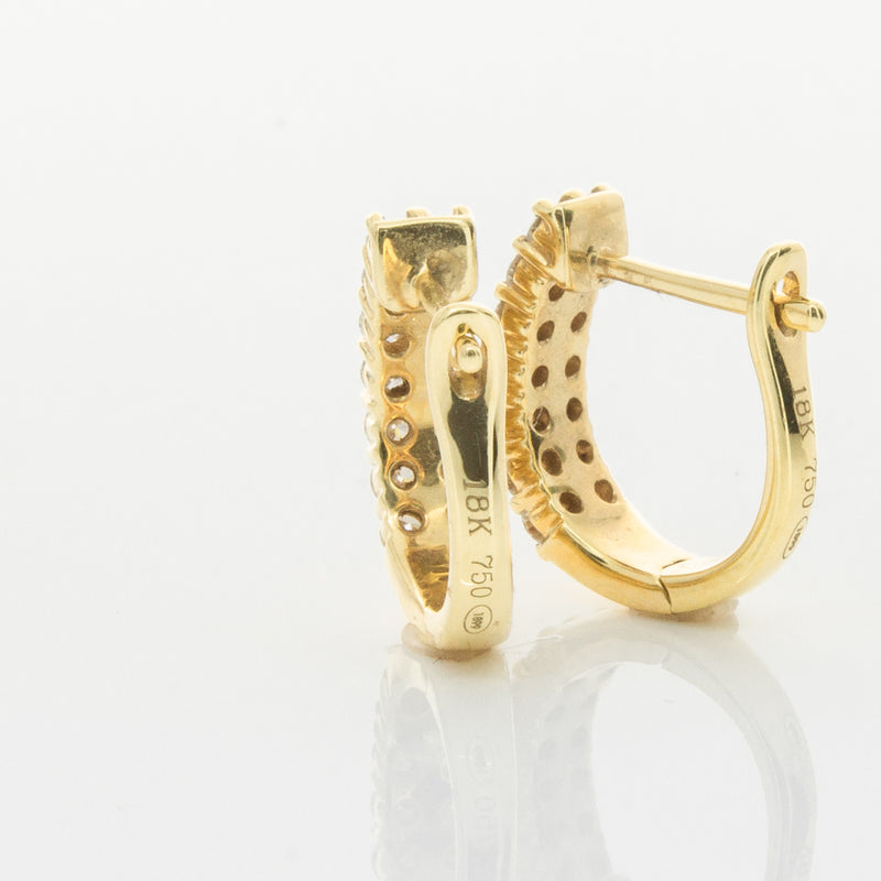 18ct Yellow Gold .50ct Diamond Apollo Earrings-Earrings-Walker & Hall