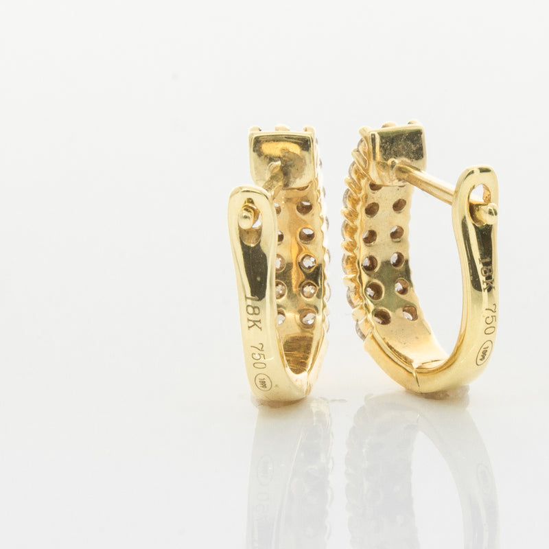 18ct Yellow Gold .50ct Diamond Apollo Earrings-Earrings-Walker & Hall