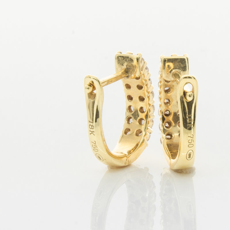 18ct Yellow Gold .50ct Diamond Apollo Earrings-Earrings-Walker & Hall