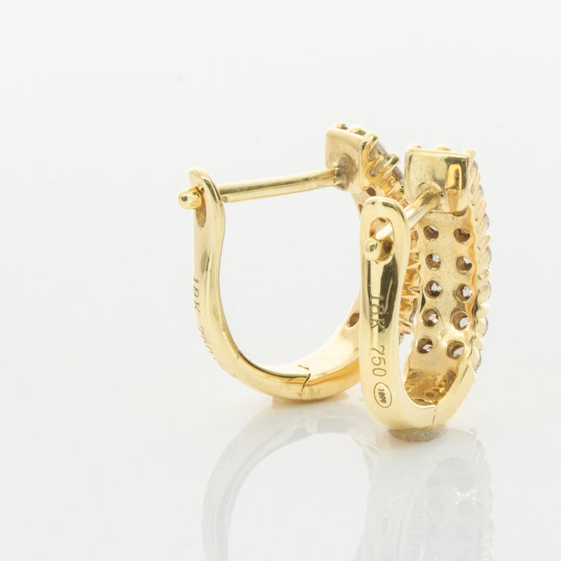 18ct Yellow Gold .50ct Diamond Apollo Earrings-Earrings-Walker & Hall