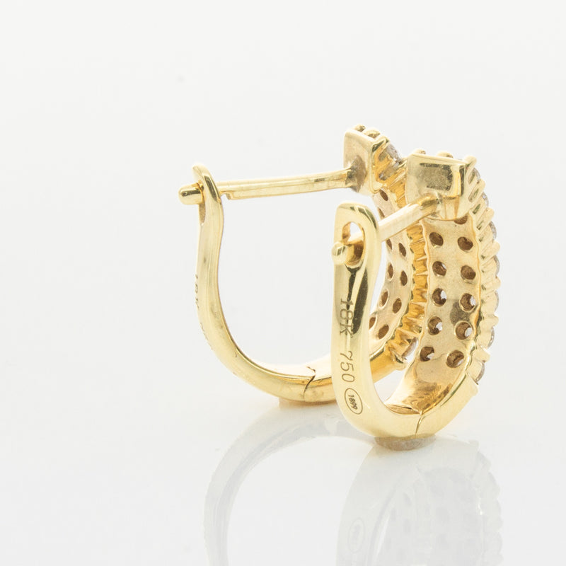 18ct Yellow Gold .50ct Diamond Apollo Earrings-Earrings-Walker & Hall