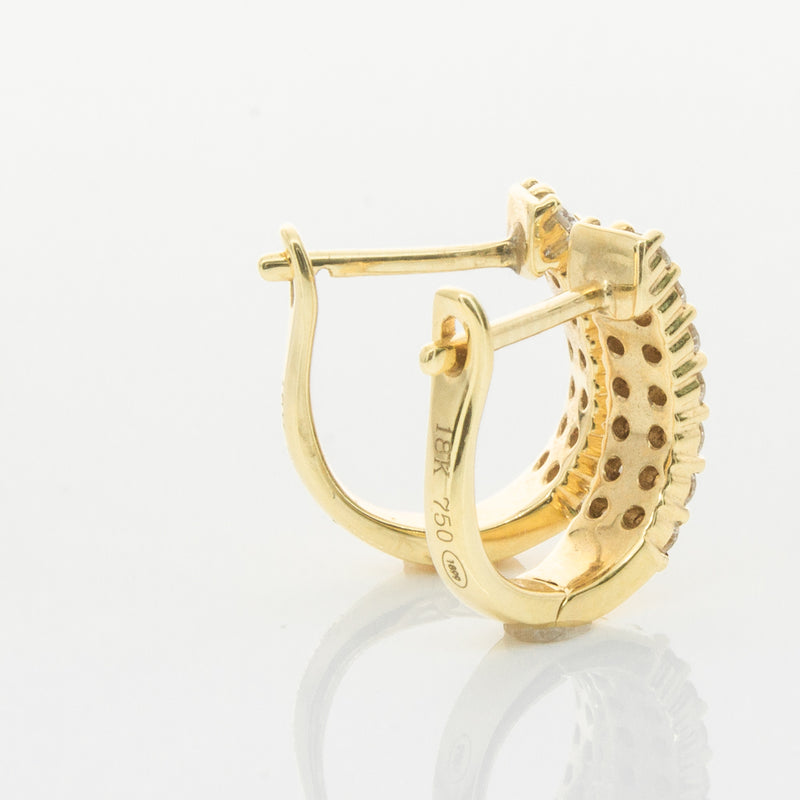 18ct Yellow Gold .50ct Diamond Apollo Earrings-Earrings-Walker & Hall