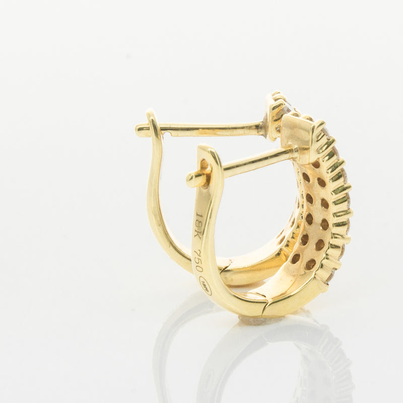 18ct Yellow Gold .50ct Diamond Apollo Earrings-Earrings-Walker & Hall