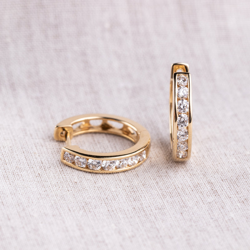 18ct Yellow Gold Diamond Tigris Earrings-Earrings-Walker & Hall